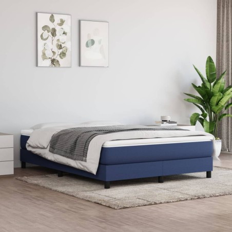 vidaXL Boxspringbett Blau 140x190 cm Stoff