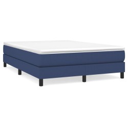 vidaXL Boxspringbett Blau 140x190 cm Stoff