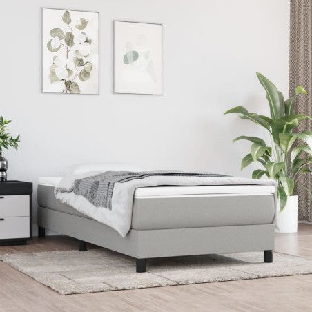 vidaXL Bettgestell Hellgrau 90x190 cm Stoff