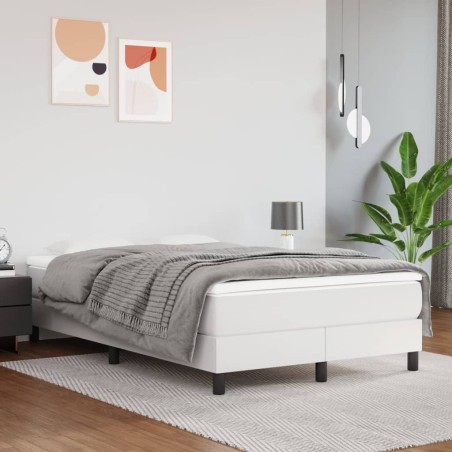 vidaXL Bettgestell Weiß 120x200 cm Kunstleder