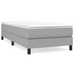 vidaXL Boxspringbett Hellgrau 100x200 cm Stoff