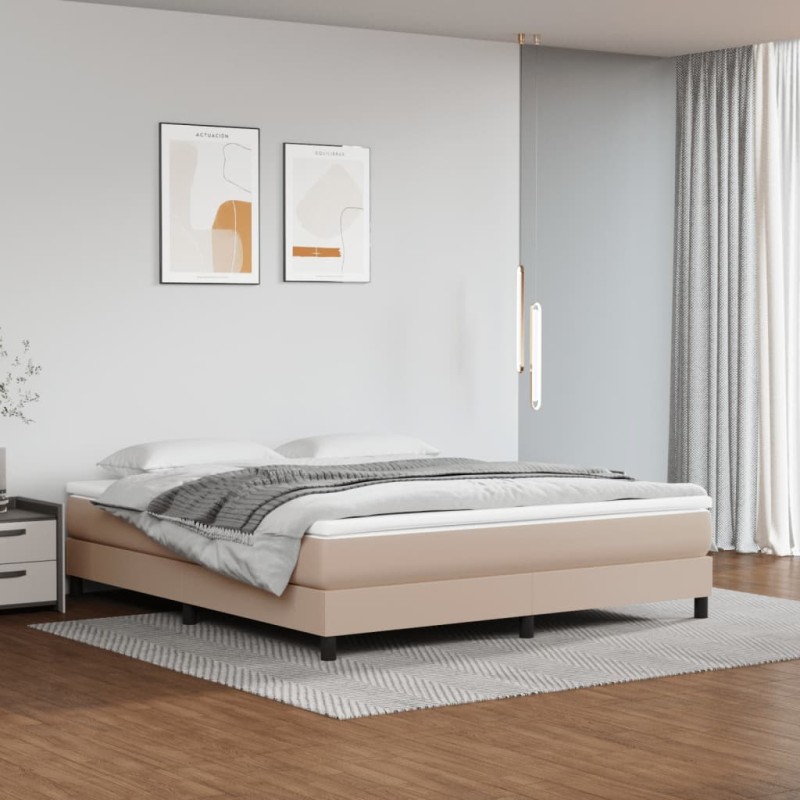 vidaXL Boxspringbett Cappuccino-Braun 180x200 cm Kunstleder vidaXL Boxspringbett Cappuccino-Braun 180x200 cm Kunstleder