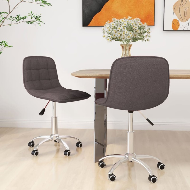Esszimmerstühle 2 Stk. Drehbar Taupe Stoff Esszimmerstühle 2 Stk. Drehbar Taupe Stoff
