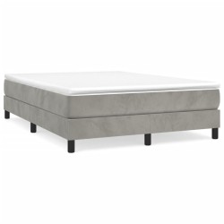 vidaXL Bettgestell Hellgrau 140x190 cm Samt