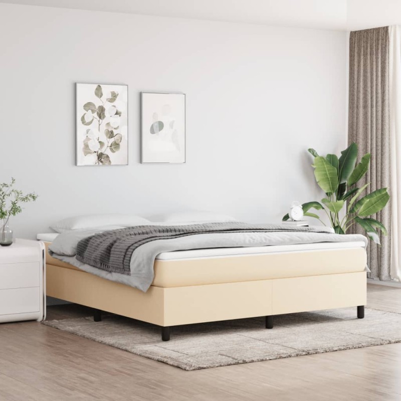 vidaXL Boxspringbett Creme 180x200 cm Stoff vidaXL Boxspringbett Creme 180x200 cm Stoff