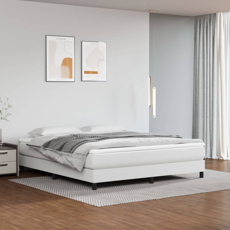 vidaXL Bettgestell Weiß 160x200 cm Kunstleder vidaXL Bettgestell Weiß 160x200 cm Kunstleder