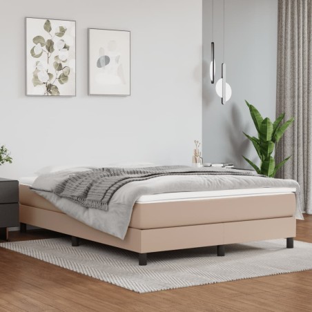 vidaXL Boxspringbett Cappuccino-Braun 140x200 cm Kunstleder