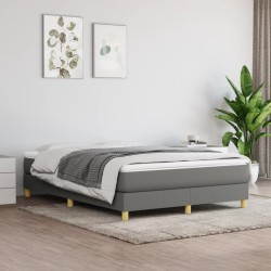vidaXL Boxspringbett Dunkelgrau 140x190 cm Stoff