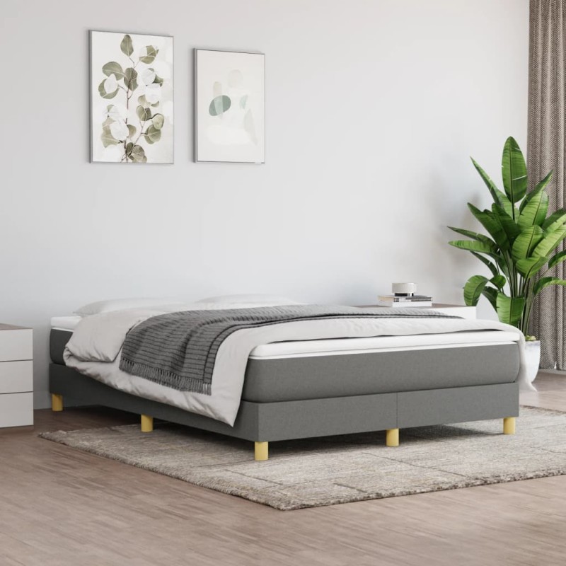vidaXL Boxspringbett Dunkelgrau 140x190 cm Stoff vidaXL Boxspringbett Dunkelgrau 140x190 cm Stoff