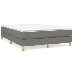 vidaXL Boxspringbett Dunkelgrau 140x190 cm Stoff