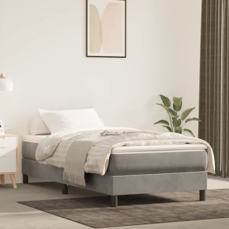 vidaXL Boxspringbett Hellgrau 90x190 cm Samt
