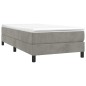 vidaXL Boxspringbett Hellgrau 90x190 cm Samt vidaXL Boxspringbett Hellgrau 90x190 cm Samt