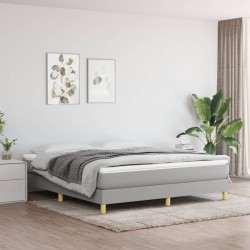 vidaXL Boxspringbett Hellgrau 180x200 cm Stoff