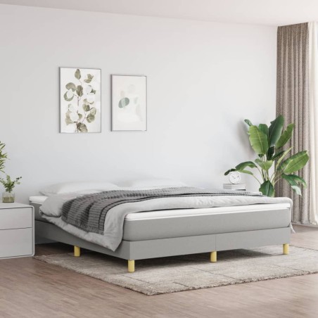 vidaXL Boxspringbett Hellgrau 180x200 cm Stoff