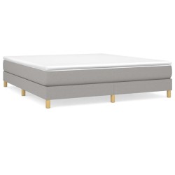vidaXL Boxspringbett Hellgrau 180x200 cm Stoff