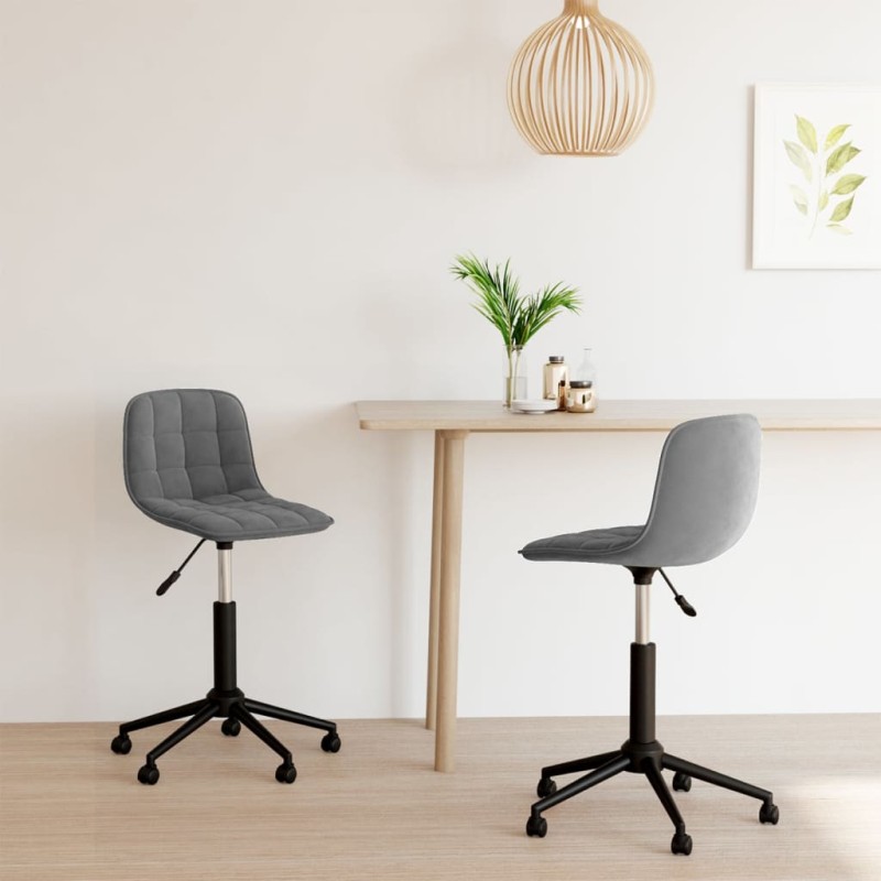 Esszimmerstühle 2 Stk. Drehbar Dunkelgrau Samt Esszimmerstühle 2 Stk. Drehbar Dunkelgrau Samt