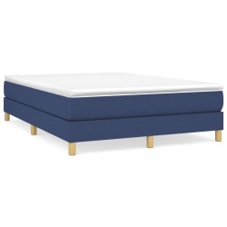 vidaXL Boxspringbett Blau 140x190 cm Stoff