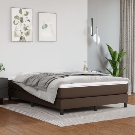 vidaXL Boxspringbett Braun 140x190 cm Kunstleder