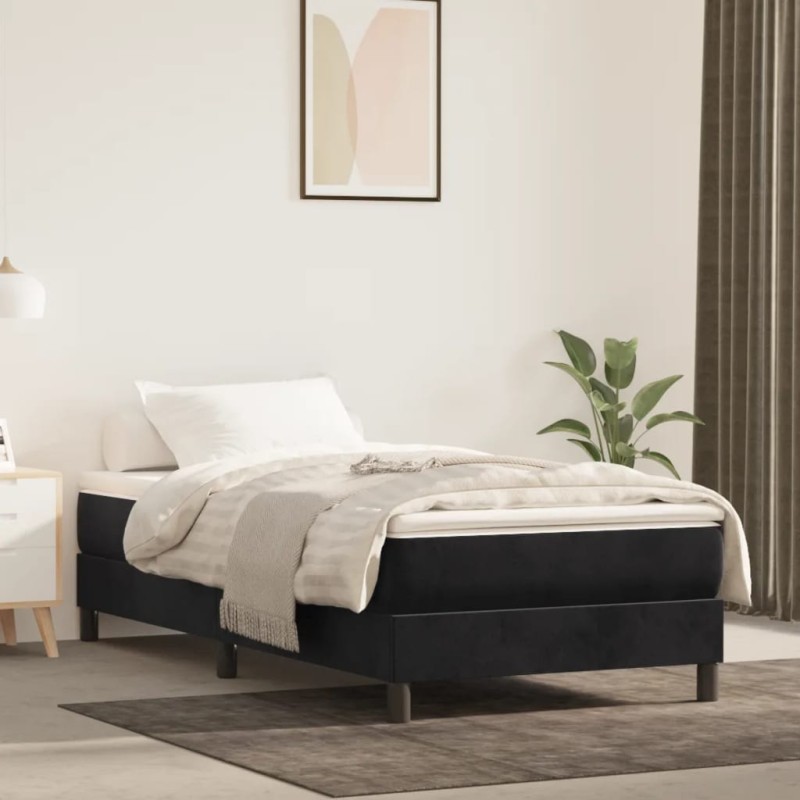 vidaXL Boxspringbett Schwarz 90x200 cm Samt vidaXL Boxspringbett Schwarz 90x200 cm Samt