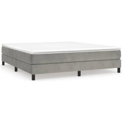 vidaXL Bettgestell Hellgrau 160x200 cm Samt