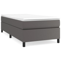 vidaXL Boxspringbett Grau 80x200 cm Kunstleder
