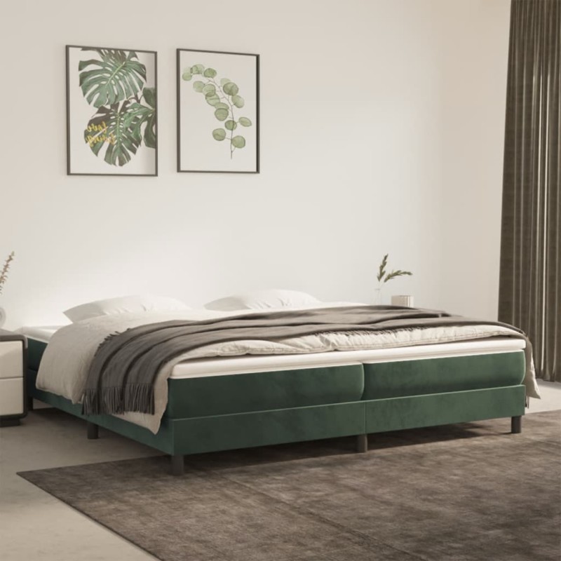 vidaXL Boxspringbett Dunkelgrün 200x200 cm Samt vidaXL Boxspringbett Dunkelgrün 200x200 cm Samt