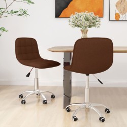 Esszimmerstühle 2 Stk. Drehbar Braun Stoff