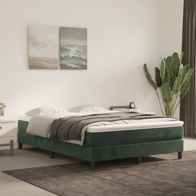 vidaXL Boxspringbett Dunkelgrün 140x190 cm Samt vidaXL Boxspringbett Dunkelgrün 140x190 cm Samt