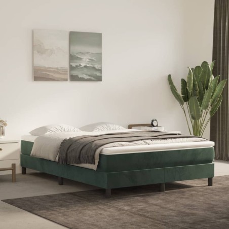 vidaXL Boxspringbett Dunkelgrün 140x190 cm Samt