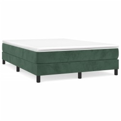 vidaXL Boxspringbett Dunkelgrün 140x190 cm Samt