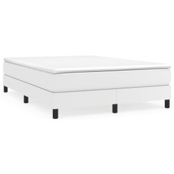 vidaXL Boxspringbett Weiß 140x190 cm Kunstleder