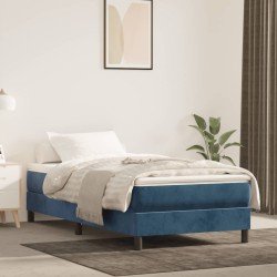 vidaXL Boxspringbett Dunkelblau 90x200 cm Samt