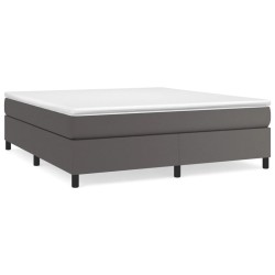 vidaXL Boxspringbett Grau 180x200 cm Kunstleder