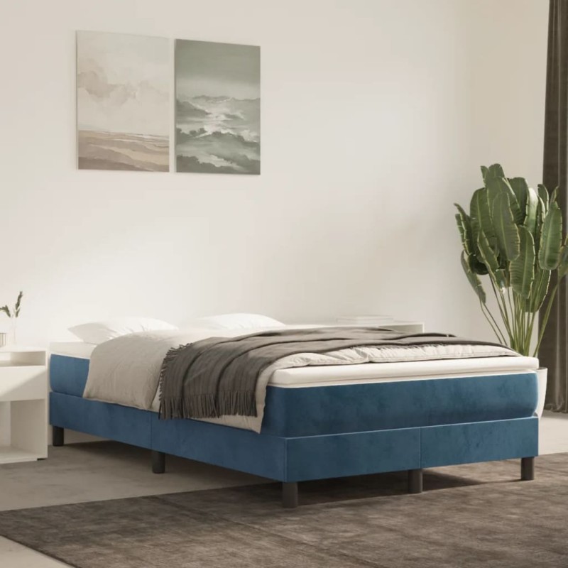 vidaXL Boxspringbett Dunkelblau 120x200 cm Samt vidaXL Boxspringbett Dunkelblau 120x200 cm Samt