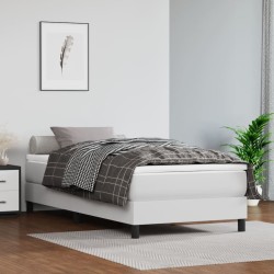 vidaXL Boxspringbett Weiß 90x190 cm Kunstleder