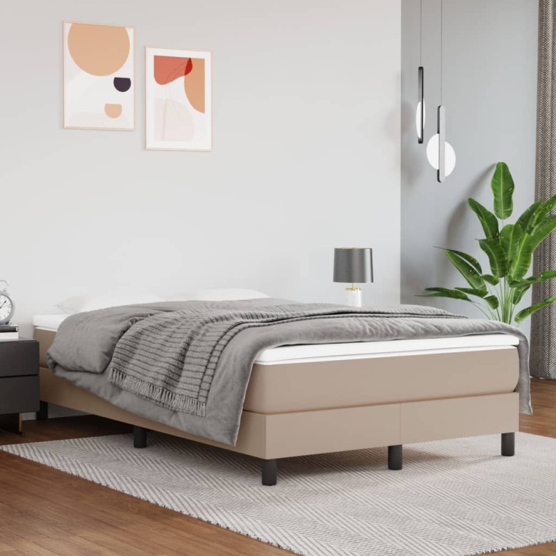 vidaXL Boxspringbett Cappuccino-Braun 120x200 cm Kunstleder vidaXL Boxspringbett Cappuccino-Braun 120x200 cm Kunstleder