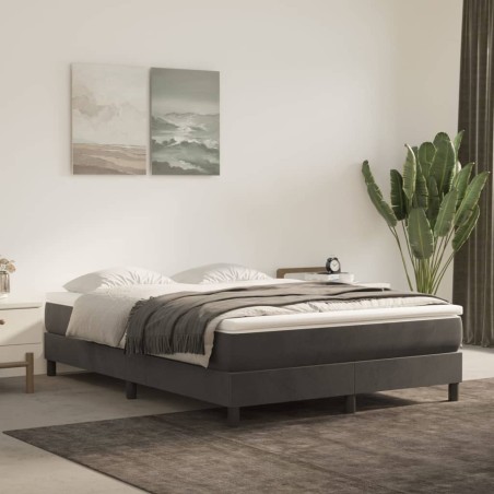 vidaXL Boxspringbett Dunkelgrau 140x190 cm Samt