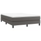 vidaXL Boxspringbett Grau 140x190 cm Kunstleder