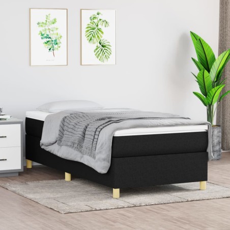 vidaXL Boxspringbett Schwarz 90x190 cm Stoff