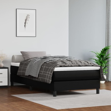 vidaXL Boxspringbett Schwarz 90x200 cm Kunstleder