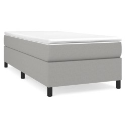 vidaXL Boxspringbett Hellgrau 90x190 cm Stoff
