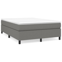 vidaXL Boxspringbett Dunkelgrau 140x190 cm Stoff