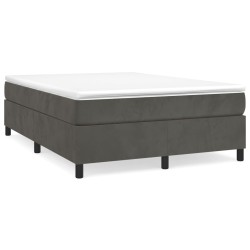 vidaXL Boxspringbett Dunkelgrau 140x190 cm Samt
