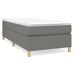 vidaXL Boxspringbett Dunkelgrau 90x190 cm Stoff