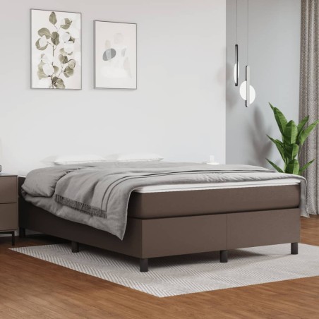 vidaXL Boxspringbett Braun 140x200 cm Kunstleder