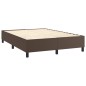 vidaXL Boxspringbett Braun 140x200 cm Kunstleder vidaXL Boxspringbett Braun 140x200 cm Kunstleder