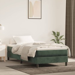 vidaXL Boxspringbett Dunkelgrün 100x200 cm Samt