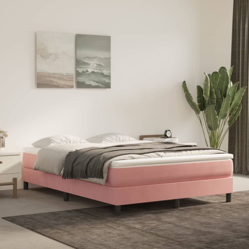 vidaXL Boxspringbett Rosa 140x200 cm Samt vidaXL Boxspringbett Rosa 140x200 cm Samt