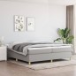 vidaXL Boxspringbett Hellgrau 200x200 cm Stoff vidaXL Boxspringbett Hellgrau 200x200 cm Stoff