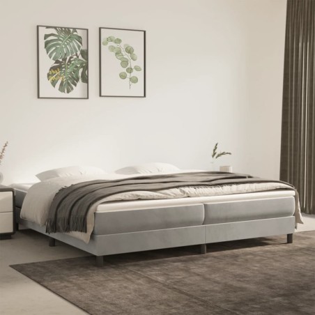 vidaXL Boxspringbett Hellgrau 200x200 cm Samt